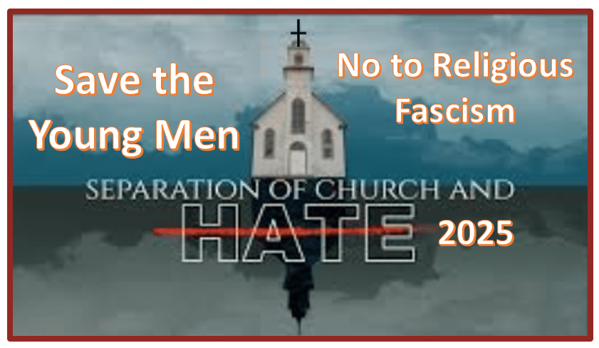 graphic calling for a stop to separation of church and "hate"; deriding any church-state merger